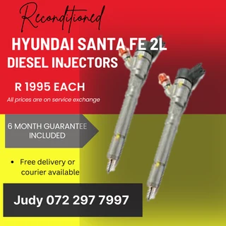 Hyundai Santa FE 2L Diesel Injectors for sale on service exchange or to recon