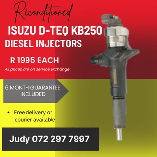 Isuzu D-TEQ KB250 Diesel Injectors for sale on service exchange or to recon
