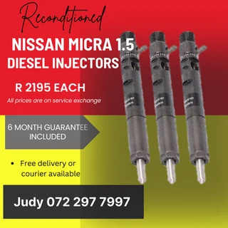 Nissan Micra 1.5 Diesel Injectors for sale on service exchange or to recon