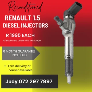 Renault 1.5 Diesel Injectors for sale on service exchange or to recon