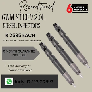 GWM Steed 2.0L Diesel Injectors for sale on service exchange or to recon