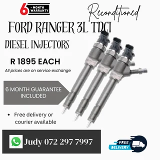 Ford Ranger 3L TDCI Diesel Injectors for sale on service exchange or to recon