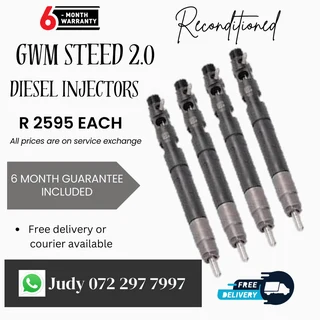 GWM Steed 2.0 Diesel Injectors for sale on service exchange or to recon