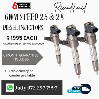 GWM Steed 2.5 &amp; 2.8 Diesel Injectors for sale on service exchange or to recon
