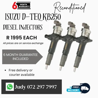 Isuzu D-TEQ KB250 Diesel Injectors for sale on service exchange or to recon