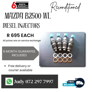 Mazda B2500 WL Diesel Injectors for sale on service exchange or to recon