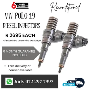 VW Polo 1.9 Diesel Injectors for sale on service exchange or to recon