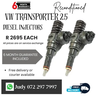 VW Transporter 2.5 Diesel Injectors for sale on service exchange or to recon