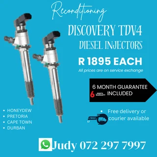 Discovery TDV4 Diesel Injectors for sale on service exchange or to recon