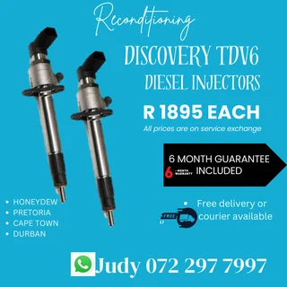 Discovery TDV6 Diesel Injectors for sale on service exchange or to recon