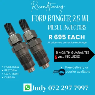 Ford Ranger 2.5 WL Diesel Injectors for sale on servcie exchange or to recon