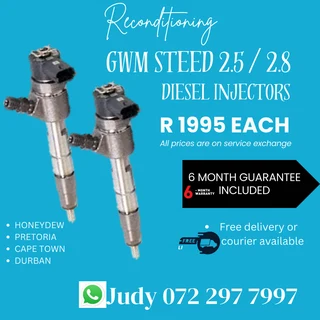 GWM Steed 2.5 / 2.8 Diesel Injectors for sale on service exchange or to recon