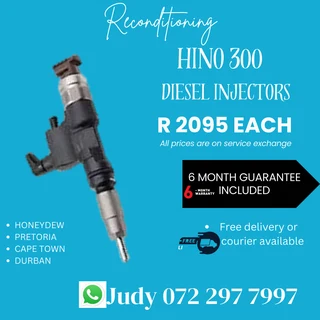 Hino 300 Diesel Injectors for sale on service exchange or to recon