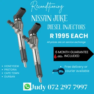 Nissan Juke Diesel Injectors for sale on service exchange or to recon