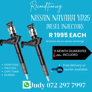 Nissan Navara YD25 Diesel Injectors for sale on service exchange or to recon