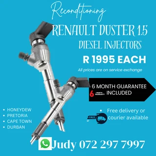 Renault Duster 1.5 Diesel Injectors for sale on service exchange or to recon