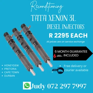 Tata Xenon 3L Diesel Injectors for sale on service exchange or to recon