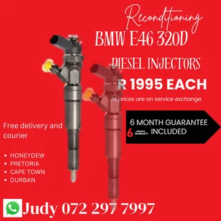 BMW E46 320D  Diesel Injectors for sale on service exchange or to recon