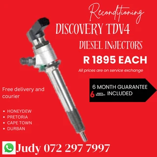 Discovery TDV4 Diesel Injectors for sale on service exchange or to recon
