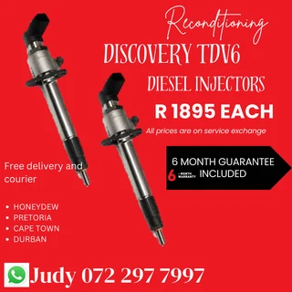 Discovery TDV6 Diesel Injectors for sale on service exchange or to recon