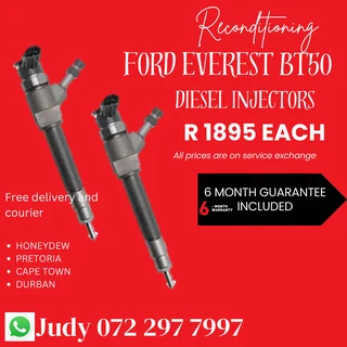 Ford Everest BT50 Diesel Injectors for sale on service exchange or to recon