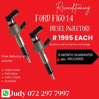 Ford Figo 1.4 Diesel Injectors for sale on service exchange or to recon