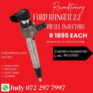 Ford Ranger 2.2 Diesel Injectors for sale on service exchange or to recon