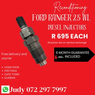 Ford Ranger 2.5 WL Diesel Injectors for sale on service exchange or to recon