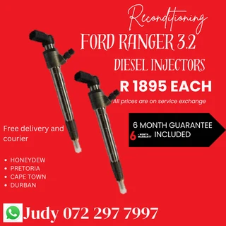 Ford Ranger 3.2 Diesel Injectors for sale on service exchange or to recon
