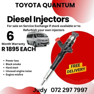 Toyota Quantum Diesel Injector for sale on service exchange or to recon