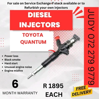 Toyota Quantum Diesel Injector for sale on service exchange or to recon