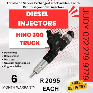 Hino 300 Truck Diesel Injector for sale on service exchange or to recon