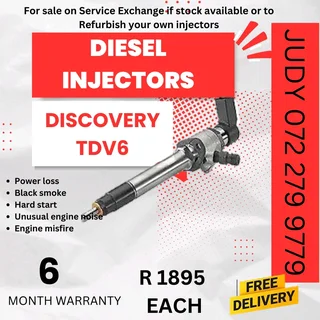 Discovery TDV6 Diesel Injector for sale on service exchange or to recon