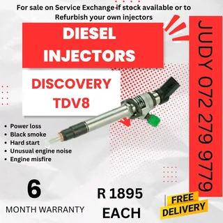 Discovery TDV8 Diesel Injectors for sale on service exchange or to recon
