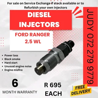 Ford Ranger 2.5 WL Diesel Injector for sale on service exchange or to recon