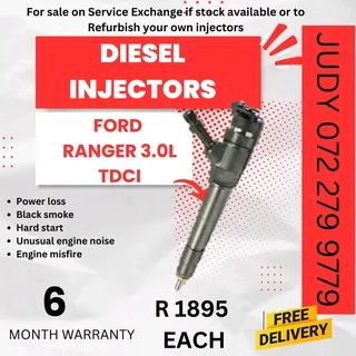 Ford Ranger 3.0L TDCI Diesel Injector for sale on service exchange or to recon