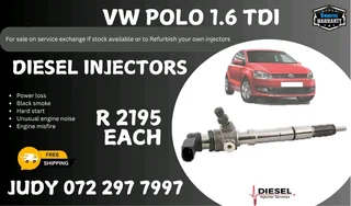 VW Polo 1.6 TDI Diesel injector for sale on service exchange or to recon