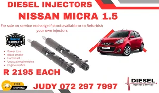 Nissan Micra 1.5 Diesel Injector for sale on service exchange or to recon
