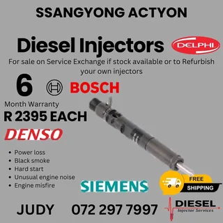 SsangYong Actyon Diesel Injector for sale on service exchange or to recon