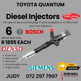 Toyota Quantum Diesel Injector for sale on service exchange or to recon