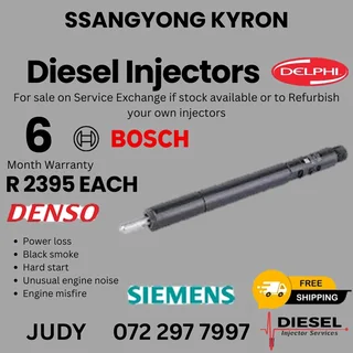SsangYong Kyron Diesel Injector for sale on service exchange or to recon