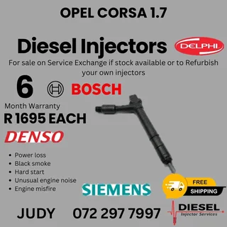 Opel Corsa 1.7 Diesel Injector for sale on service exchange or to recon