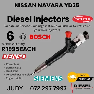 Nissan Navara YD25 Diesel Injector for sale on service exchange or to recon