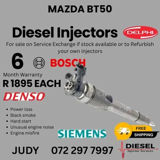 Mazda BT50 Diesel Injectors for sale on service exchange or to recon
