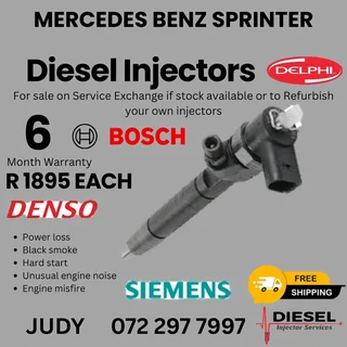 Mercedes Benz Sprinter Diesel Injector for sale on service exchange or to recon