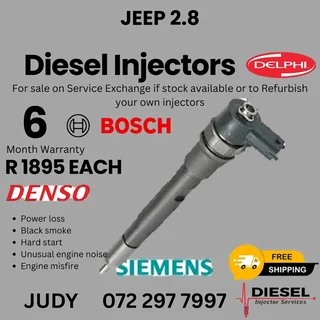 Jeep 2.8 Diesel Injectors for sale on service exchange or to recon