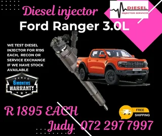 Ford Ranger 3.0L Diesel Injector for sale on service exchange or to recon