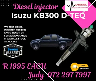 Isuzu KB300 D-TEQ Diesel Injector for sale on service exchange or to recon