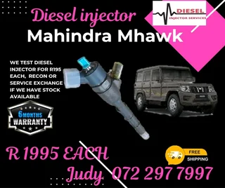 Mahindra Mhawk Diesel Injector for sale on service exchange or to recon