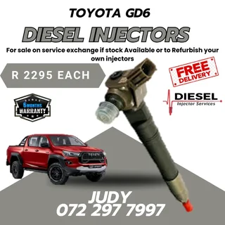 Toyota GD6 Diesel Injector for sale on service exchange or to recon